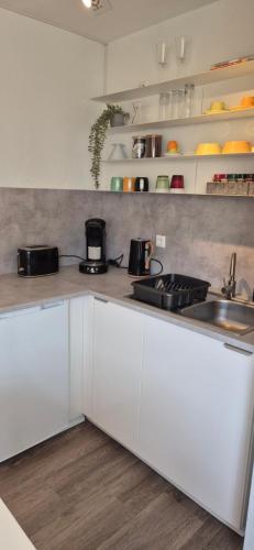 廚房, NEU "RELAX"1-Zimmer Apartment mit eigenem Stellplatz in 巴特腓特烈斯哈爾