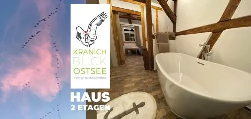 Historisches Bauernhaus für 8 Personen mit Luxus und Natur auf 2 Etagen ideal für Familien und Hunde 2500m2 eingezäunt an der Ostsee in Niepars, Deutschland