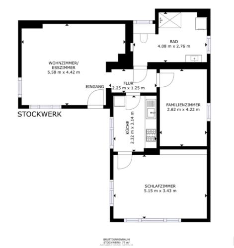 平面圖, 3-room bungalow for rent in 艾希瓦爾德