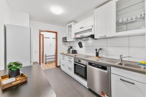 廚房, DZ01 Große Wohnung für Monteure und Teams (DZ01 Große Wohnung fur Monteure und Teams) in 迪欽根