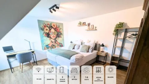 BasilikaOne, FEWO für bis zu 6 Pers mit 2 Schlafzi, Balkon und Tiefgaragenstellplatz in Weingarten, Deutschland