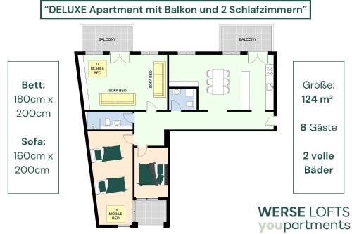 124 QM - Exklusiv & Top angebunden - Werse Loft by youpartments, Münster (zdjęcie 7)