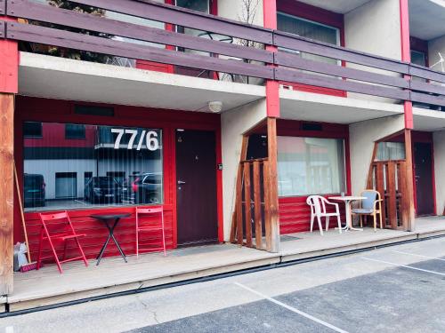 A szálláshely kívülről, Sentralt beliggende studioleilighet in Gol