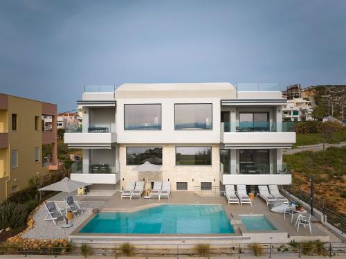 Exterior view, Pachnes Luxury Apartments - Heated Pool, Sea View in Akrotiri