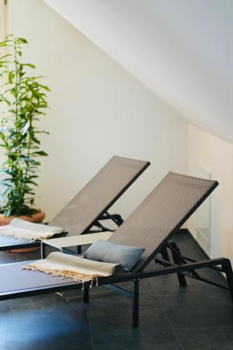 桑拿, Exklusive Dachgeschoß-Suite mit Sauna & Terrasse in 伊布斯河畔魏德霍芬