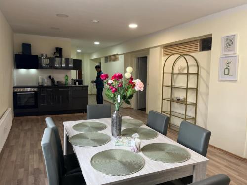 廚房, Ferienwohnung am Neumarkt in 奧爾巴赫