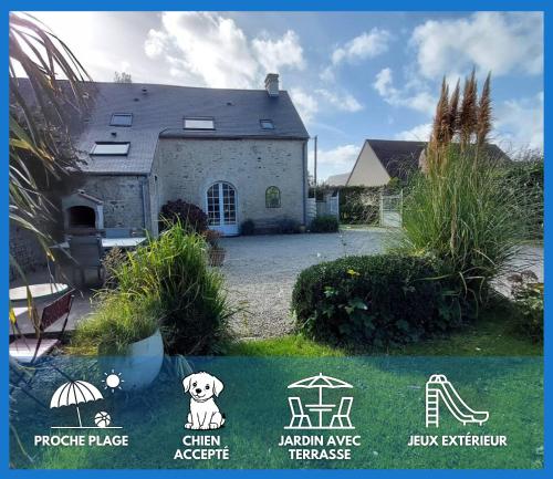 Le So Sweet, maison avec jardin clos, terrasse aménagé, jeux et jouets, baby foot, flipper, table de ping pong, à 1km de la plage d' Omaha beach et près Port en Bessin gîte à louer Le Grand-Hameau