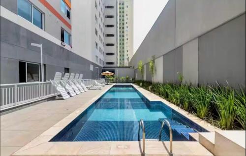 Loft com ar condicionado e piscina a 86 metros do metrô Brás, São Paulo
