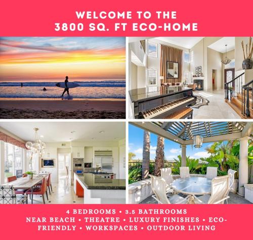 Luxe Family Villa ,116 inch Theater, Yard , Near Beaches