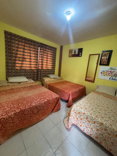 3 double beds