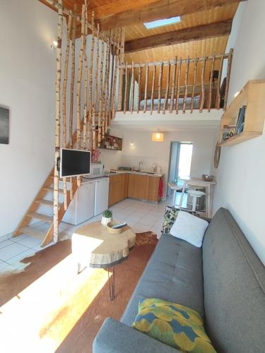 virtuve, Mini-loft in Monnieres