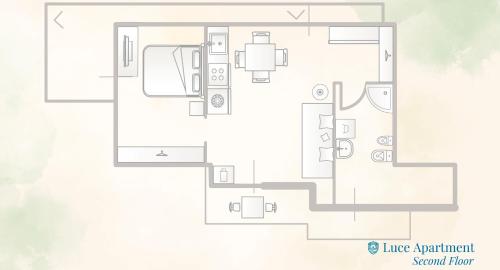 One-Bedroom Apartment room in Luce Apartment by Rent All Como