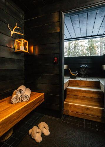 Sauna, Luxurious Villa Rakka, Yllas in Akaslompolo