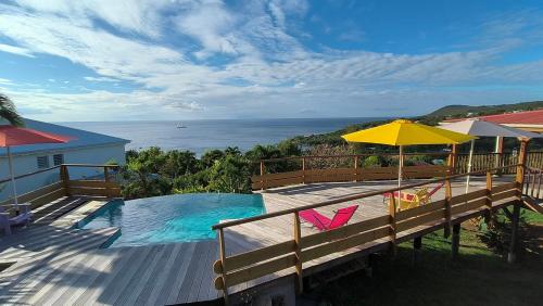Villa Yekrik Yekrak avec vue exceptionnelle sur la mer des Caraibes in Deshaies