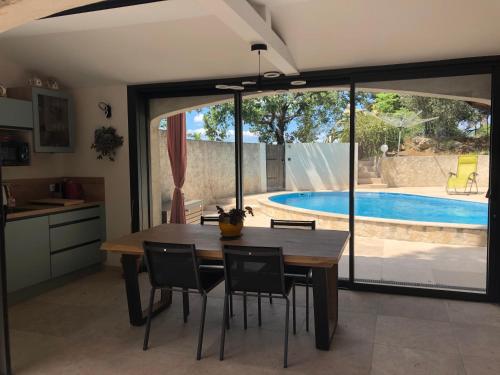 studio avec piscine partagée chambre d'hôte La Valentine