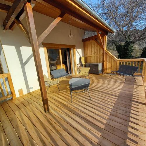 Balkons/terase, La Terrasse des Ecrins in Saint-Martin-de-Queyrieres