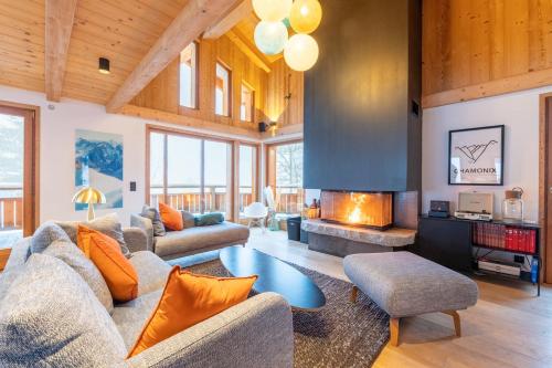 Chalet Croc Blanc, Chamonix - vu massif exceptionnel gîte à louer Les Trabets