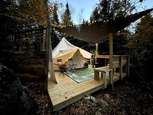 . Canvas Bell Tent in the Woods in Hardwick, VT