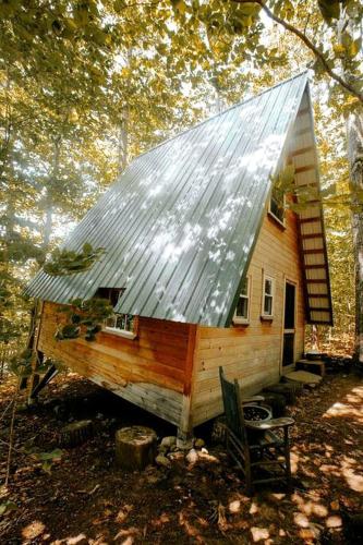 Island Glamping in a Secluded A-Frame Cabin on a Lake in Monmouth, Maine Island Glamping in a Secluded A-Frame Cabin on a Lake in Monmouth, Maine