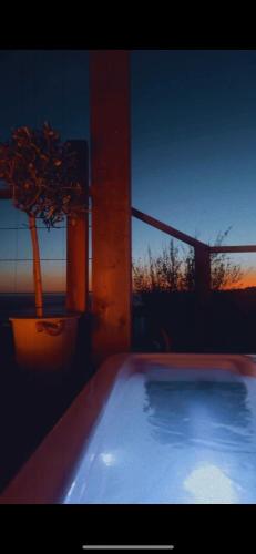 coastal view shepherds hut with hot tub in Lanfeira