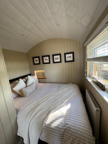 coastal view shepherds hut with hot tub in Lanfeira