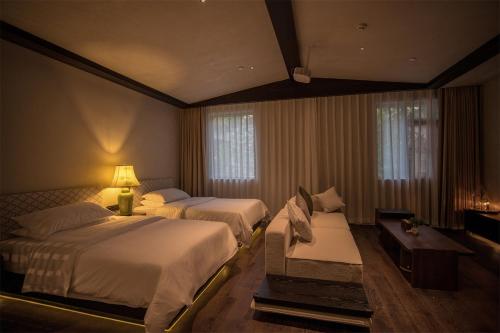 Twin Room room in Shanheli Song Dynasty Aesthetic Courtyard Shantou Small Park Store Free Hanfu experience exquisite Chinese afternoon tea