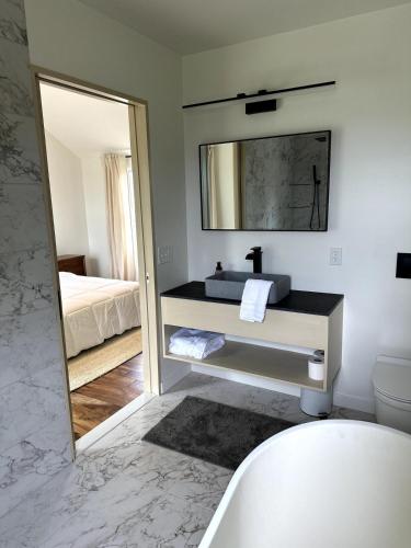 ห้องน้ำ, Scandanavian Cottage with a View in แคนอนสบูร์ก (PA)