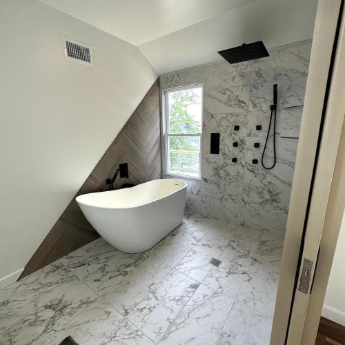 ห้องน้ำ, Scandanavian Cottage with a View in แคนอนสบูร์ก (PA)