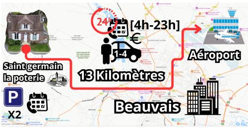 Chambre calme et accueillante 13 kmtrs aéroport, parking gratuit, navette gare ou aéroport (Chambre calme et accueillante 13 kmtrs aeroport, parking gratuit, navette gare ou aeroport) in Beauvais