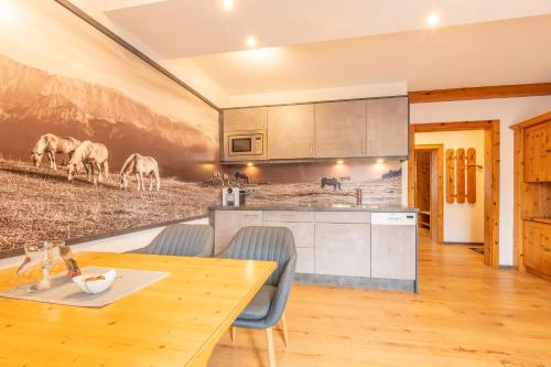 مطبخ, Ferienwohnung Feriengluck in Krun