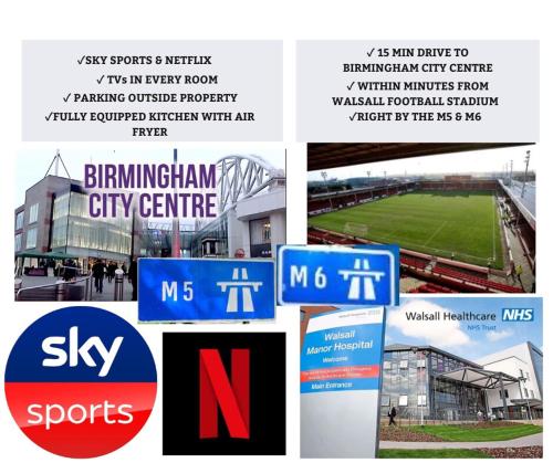 3 Double Beds Links to M6 & M5 in Palfrey