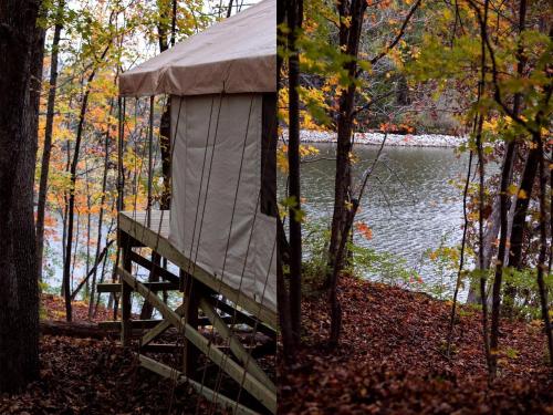 Secluded Luxury Camping Tent on Otter Lake near Girard, Illinois in Carlinville (IL)