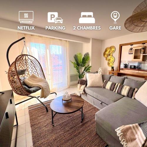 Magnifique 2 chambres - Parking - Netflix - Gare - Location saisonnière - Arras