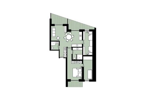 Two-Bedroom Apartment with Balcony