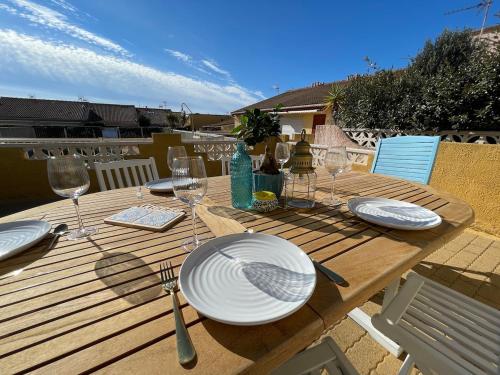 Erkély/terasz, La Casa Blau Maison de charme avec piscine in Leucate