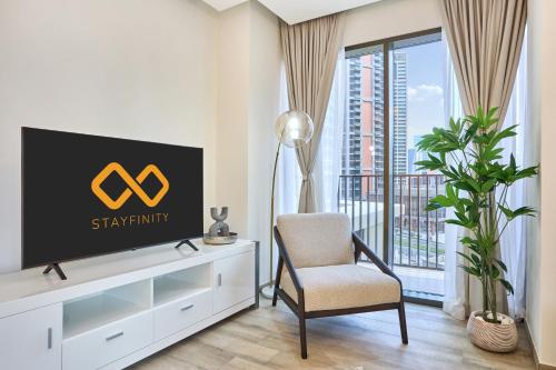 Bright and Modern City Apartment in Business Bay with Two Balconies, Pool, Gym, free Parking and Self Check In, Sleeps up to Four, by Stayfinity, Dubái (foto 8)