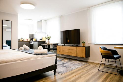 bonquartier - LUXAPT#4 Modernes Apartment mit Self Check-In, voll ausgestatteter Küche, Klimaanlage und Parkplatz, Sankt Augustin