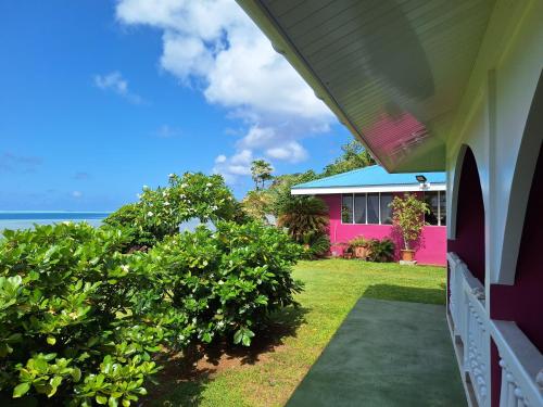 발코니/테라스, Pension Tautiare Village in 마우피티 섬