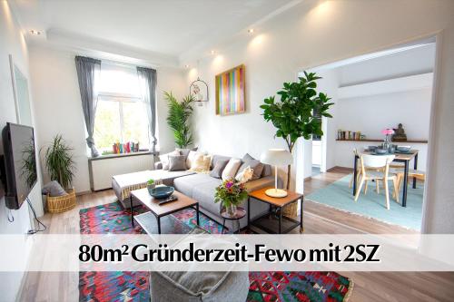 Großzügige 80m2 Gründerzeit FEWO mit privatem Parkplatz, Kingsize Betten, Nobilia Küche, 45 Zoll Smart-TV, 150Mbts WLAN - Nur eine kurzer Spaziergang durch den Park Venedig zur Krämerbrücke - Ausgewählte Empfehlungen für Erfurt inklusive in Erfurt, Deutschland