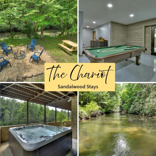 The Chariot - Creek Front with HotTub, Fire Pits, Billiards, EV Charger - Sandalwood Stays in Blue Ridge, USA
