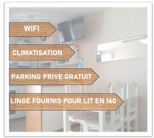 MES VACANCES A LA MER studio 4 pers, parking privé, wifi, linges fournis, climatisation 2