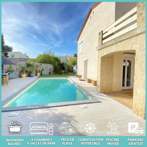 Villa Bastide Piscine Privée Proche Montpellier Plages gîte à louer Saint-Jean-de-Védas