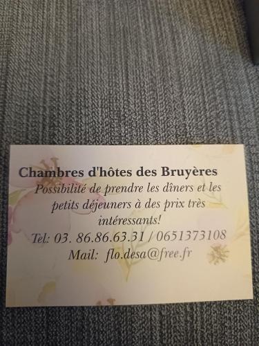 Chambres d'hôtes des Bruyères Room Type - Double Room
