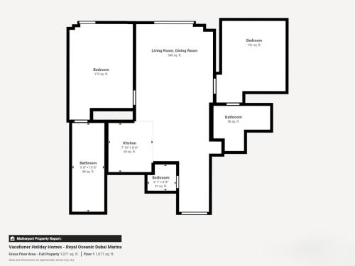 Vacationer Holiday Homes I Royal 2 Bed on 14th Floor l Dubai Marina, Dubai (Foto 7)