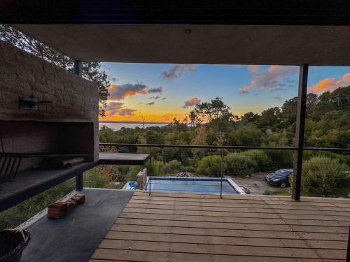View of the lagoon and forest in Laguna del Sauce