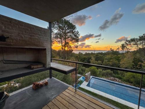 View of the lagoon and forest in Laguna del Sauce