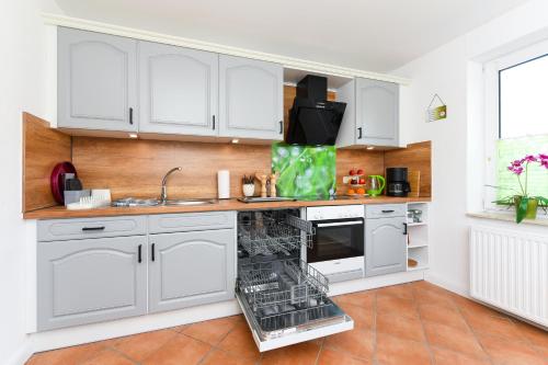 virtuve, Ferienhaus Moorgeist in Holtgast