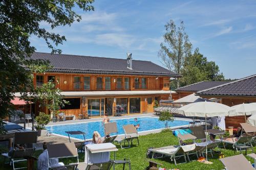 泳池, Ferienwohnung MOOS 2 mit Wellnessnutzung in 阿因林格