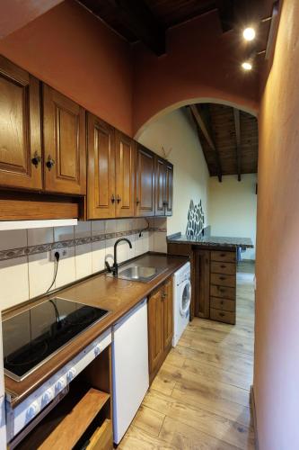 keuken, Apartamento con jacuzzi a orillas del Río Sella (Apartamento con jacuzzi a orillas del Rio Sella) in Ponga