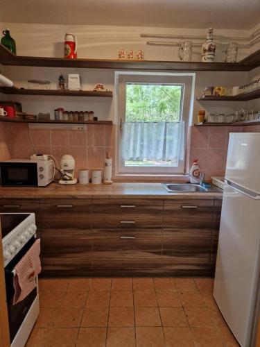Kitchen, Elbujtat-Lak Vendeghaz Gyoparosfurdo in Oroshaza